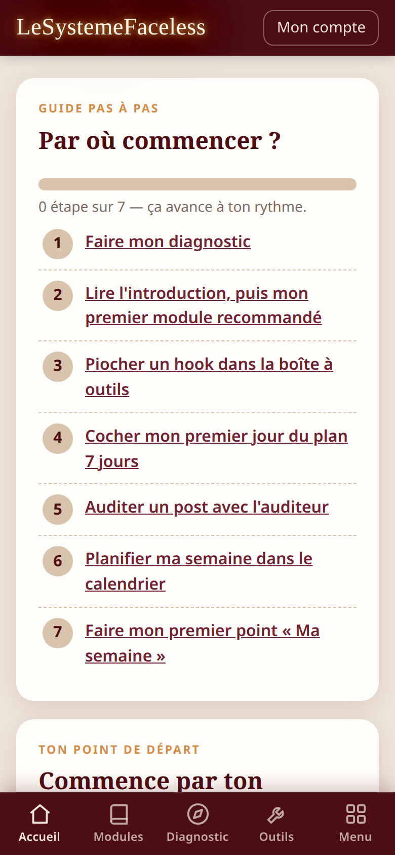 L'application Le Système Faceless : le guide pas à pas pour commencer